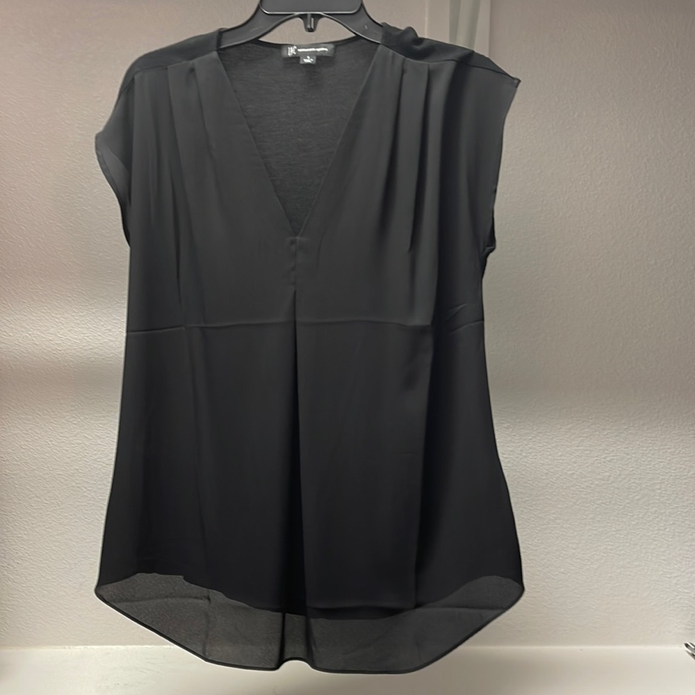 INC Inverted Pleat V-neck top